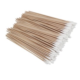 SEWACC Cotton Stick Swab 500pcs 15cm Long Handle Sterilized Organic Cotton Buds Multi-purpose Cleaning Sticks Wooden Handle Compact Box