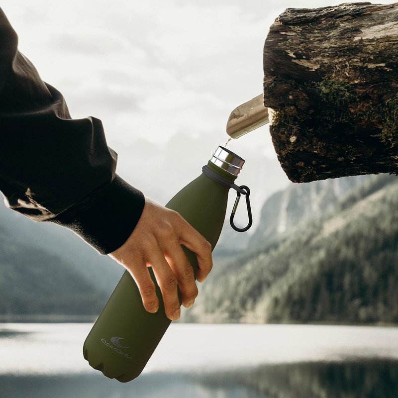 Daikoku Stainless Steel Bottle + Adjustable Strap + Carabiner, BPA