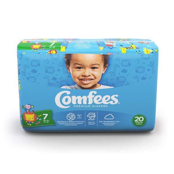 Comfees Baby Diaper Size 7, Over 41 lbs. CMF-7, 80 Ct