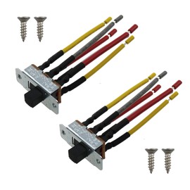 MEETOOT 2pcs 6 Pin Canal Ceiling Fan Reverse Direction Slide Switch, Reverse Toggle Switch 18AWG for Ceiling Fan 3A 250VAC or 6A 125VAC (with 4pcs Screws)