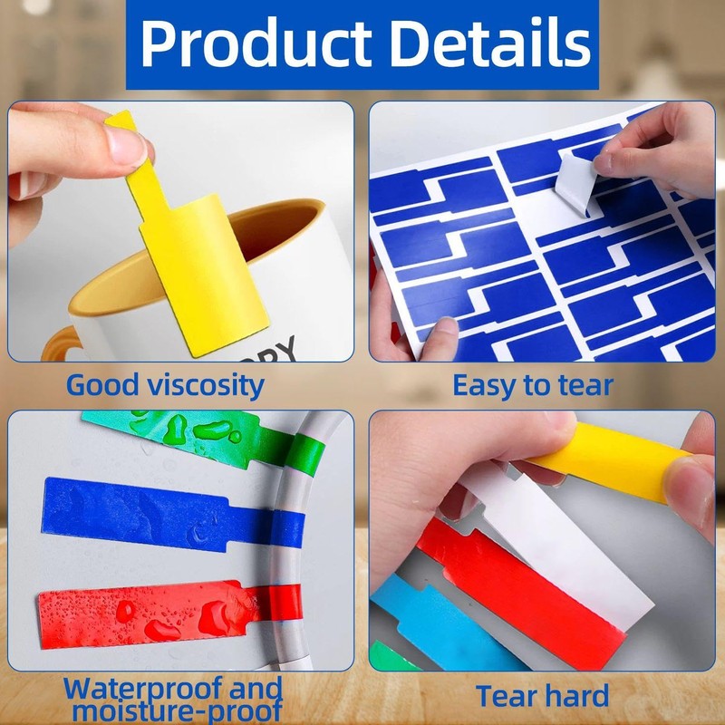 Pack of 8 Cable Labels, Cable Identification Labels, Writeable Label