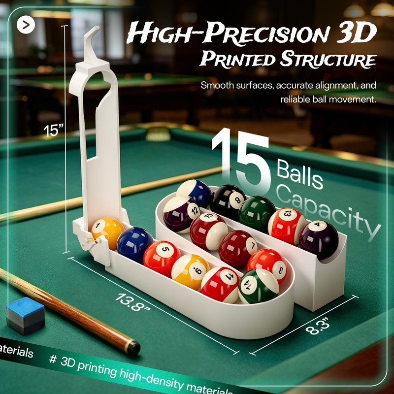 GenxQian 3D Printed Billiard Training Tool, Non-Slip Base Billiards Training