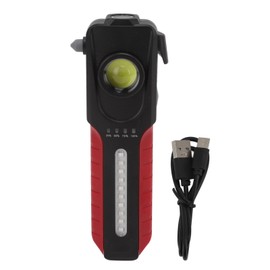 COB Magnetic LED Flashlight 4 Light Modes Rechargeable Multifunctional Portable LED Work Light with Safety Hammer for Car