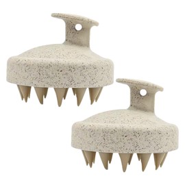 2-Pack Scalp Massager Shampoo Brush, Silicone Head Scalp Massager for Hair Growth, Wheat Straw Shampoo Brush Hair Care Scalp Scrubber Exfoliator Brush, Scalp Exfoliator for Men Women Kids Pets