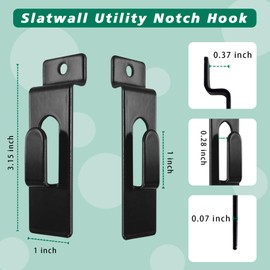 Slatwall Utility Notch Hook Commercial Slatwall Picture Hook Metal Display Hook Hanger Slat Wall Hangers Slat Wall Accessories for Photo Frame Painting Arts Hanging Home Office Center Slat Panel (12)
