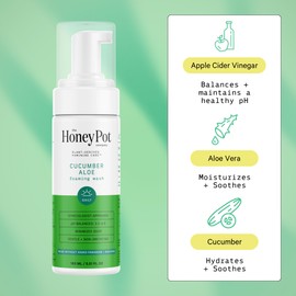 The Honey Pot Company - Feminine Wash - Herbal Infused - Sensitive Skin Types - PH Balanced Plant Based Hygiene Products - Cucumber Aloe - 5.51 Fluid Oz.