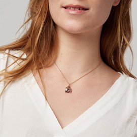 Annie Oak Womens 925 Silver 18k Rose Gold Ladybird Necklace 18 inch