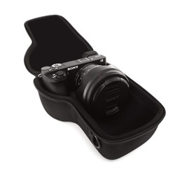 GoScope Alpha GO CASE {MICBERGSMA Edition} Compact Hard case Compatible with Sony Alpha a6000, a6100, a6300, a6400, a6500, a6600 Camera Body w/Lens Sizes 10mm-105mm [FITS Camera & Lens]