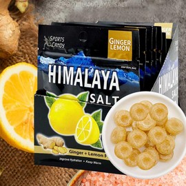 Ginger And Lemon Candy: Made from Natural Himalaya Salt (15g x 6 packs) Halal Sports Candy