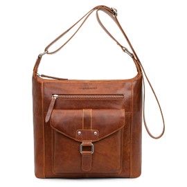 Marc Peter Melbourne Women's Shoulder Bag, Women's Handbag Made of Nappa Leather, Vintage Shoulder Bag, Tan