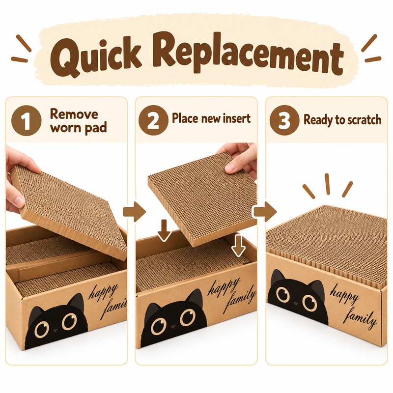Cardboard Cat Scratcher Bed for Indoor Cats – Durable 5-Layer