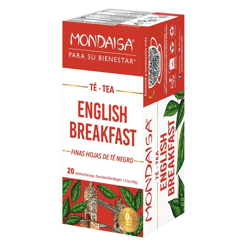 MONDAISA - English Breakfast Tea, 20 Tea Bags (Pack of