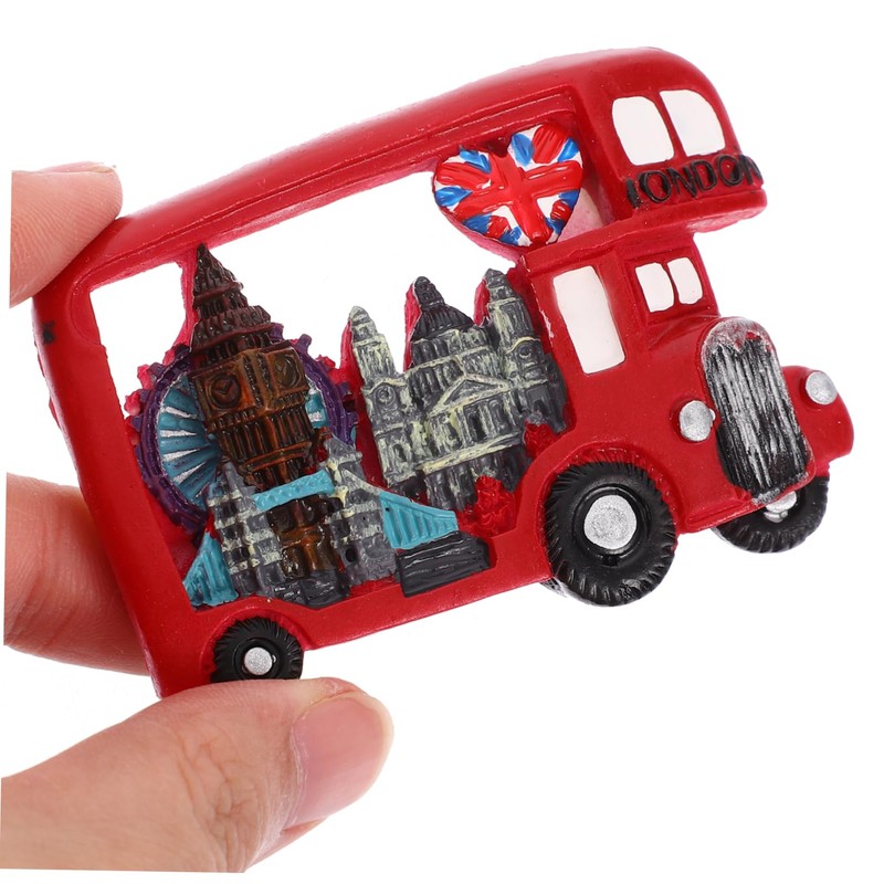 Ipetboom Cute Bus Shaped Refrigerator Magnet Creative Resin Fridge Decor