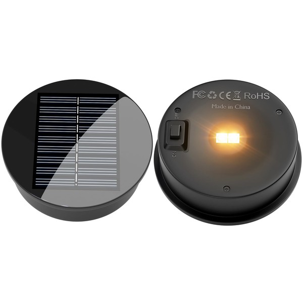 NFEVER Solar Lantern Replacement Top: 2 Pack Round LED Light