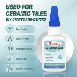 Waterproof Ceramic Glue 30g, Clear Glue for Porcelain and Pottery, Instant Drying Heat-Resistant Waterproof for Bonding Ceramic Dishes Tiles DIY Crafts, with Anti-Clog Cap