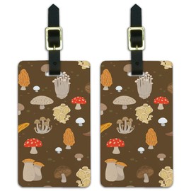 Mushroom Fungi Fungus Pattern Luggage ID Tags Suitcase Carry-On Cards - Set of 2