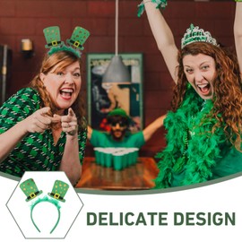 STOBAZA St. Patricks Day Headbands Green Shamrock Lepre-chaun Hat Headboppers Irish Party Headwear For Irish Saint Patricks Day Costume Accessories
