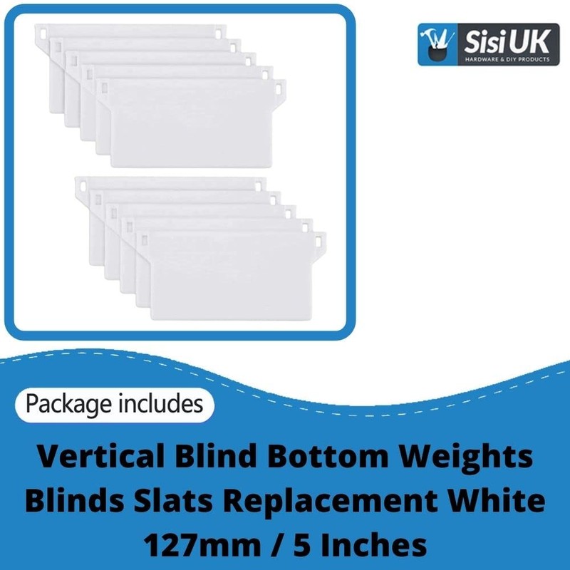 Vertical Blind Bottom Weights Blinds Slats Replacement White 127mm /