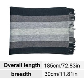 TUONYIS Men's Scarf Men Winter Cashmere Scarf Warm Winter Scarf Winter Mens Scarf Warm Soft Cashmere Feel Scarves Autumn Winter Tartan Scarf Plaid Scarf Gifts for Men One Size (Stripe)