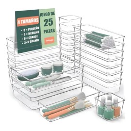 Organizador De Cajones Joyas Maquillaje 25 Pzas De Plástico                                                                                           
