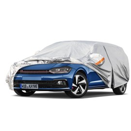 kayme Kayme 6 Layers Hatchback Car Cover Waterproof Breathable, Outdoor Full Cover Rain Sun Dust All Weather Protection with Zip and Cotton Lined, Fit Ford Fiesta, 208, VW Polo, Corsa etc.(Up To 415cm) 2M