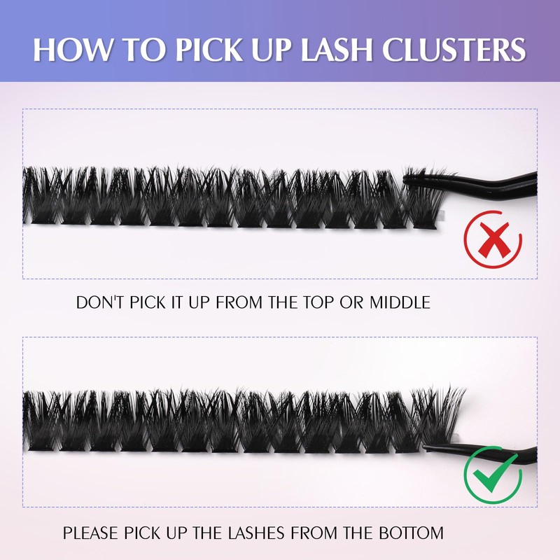 Oreola False Eyelashes Individual 80D Natural Individual Eyelash Cluster Wispy