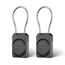 PROfezzion 2-Pack Secure Air Tag Holder with Metal Wire Cable for Luggage, IPX8 Waterproof Hard Shell Hidden Air Tag Case with Allen Key Locking System for Travel Suitcase, Backpack, Keys, Pets & More
