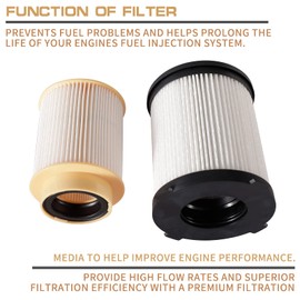 FF63017NN and FS53029NN Fuel Filter Combination Replacement for Nissan Titan XD 2016-2019 5.0L V8 Diesel Engine Replaces 16403EZ41A 16403EZ40A