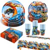 81 Pcs Party Decorations, Hot Car Party Supplies Tableware Set