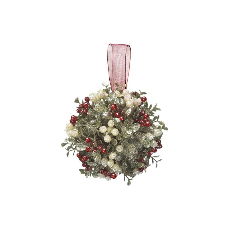 Kissing Krystals 5in Mistletoe Ornament - Acrylic - Holly Kissed