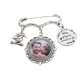 Graduation Cap Memorial Pin Lapel Pin Corsage Pin Graduation Charm Tassel Memorial Photo Charm for Lapel Charm Mens Brooch Graduate Keepsake Womens Pins DIY Photo (Graduation Cap)
