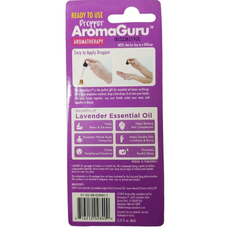 Aroma Guru Lavender & Relax Pure 100% Essential Oil Droppers