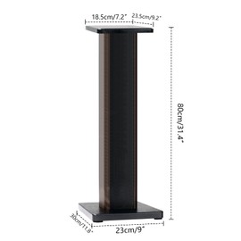 31.5 Inch (80CM) - Pair- Wood Speaker Stands for Home-Cinema HiFi Desktop and Satellite Speakers Monitor Stands, Enhanced Audio Listening Experience for Home Theaters
