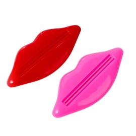 4pcs Cartoon Red Lips Toothpaste Squeezer Easter Surprise Multifunctional Slouchy Lip-Shaped Toothpaste Tube Roller, Pink and Red Colors