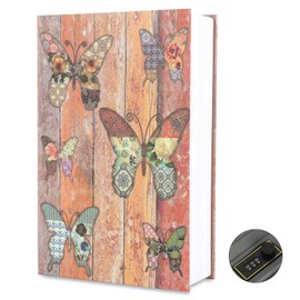 Foreverup Book Safe with Combination Lock, Book Safe, 24 x 15.5 x 5.5 cm, Book Safe with Combination Lock for Office/Home/Gift (Colourful Butterfly)