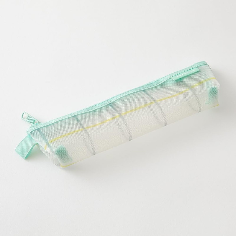 Midori 41846006 Mesh Checkered Pencil Case, Green