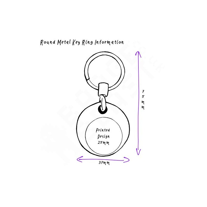 I Love Heart Boobs - Chrome Round Double Sided Key