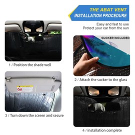 Boccsty 80s Retro Neon Lights Mountains Sun Stars Automotive Car Window Shades Truck SUV Sun Shade Sun Visor Windshield Sun Shade Car Window Covers Car Interior Accessories for Men Woman L