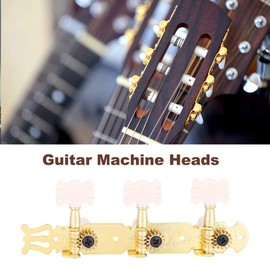 Alomejor Guitar Tuners 3L + 3R Enclosed Gold Machine Head Tuners Replacement Parts for Acoustic Guitars