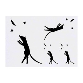 4 x 'Mouse And The Night Sky' Temporary Tattoos - Water Resistant, Skin-Safe, Non-Toxic Transfers, Mixed Sizes (TO00084696)