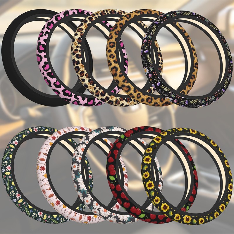 Car Steering Wheel Cover, Steering Wheel Protective Cover Wildflower