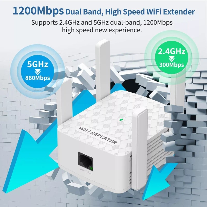 WiFi Extender Signal Booster Up To 10000 sq.ft Coverage
