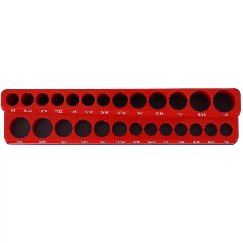 Socket Organizer Set Red Blue Metric SAE 1/4 3/8 1/2