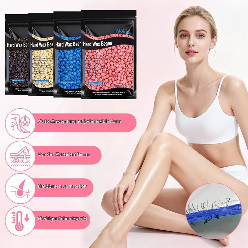 Beugo Waxing Beads, 400 g Wax Beads Hair Removal for