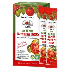 Nutri D Day Real NFC Juiced Organic Olive Tomato Stick Allto Shot 14p, 1 piece, 280ml, 14 servings / 뉴트리디데이 리얼 NFC 착즙 유기농 올리브토마토 스틱 올토샷 14p, 1개, 280ml, 14회분