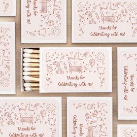 Baby Shower Favors in Bulk for Guests, Unique Baby Shower Favors, Baby Shower Matchbox Favors, Hand Drawn Baby Shower Matches - (Set of 50 Matchboxes (White Box)