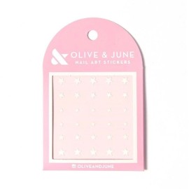 Olive & June Nail Art Stickers - White Stars 36 ct. New