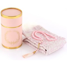 Imani Aksa Muslim Gift Box (Prayer Mat, Tesbih) Prayer Mat - Muslim Prayer Mat - Islam-Ramadan, Eid Hajj, Umrah, Wedding, Birth, Mevlid Muslim, Pink