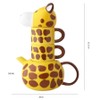 RORA Giraffe Ceramic Tea Pot with 2 Tea Cups Set,