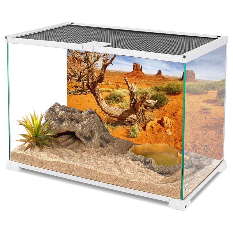 AWERT 36x18 inches Reptile Habitat Background Orange Desert Terrarium Background